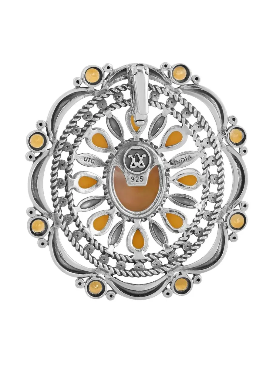 Подвеска-кулон с желтым перламутром, цитрином и яшмой American West Jewelry — изображение 3 из 3, оттенок золотистый