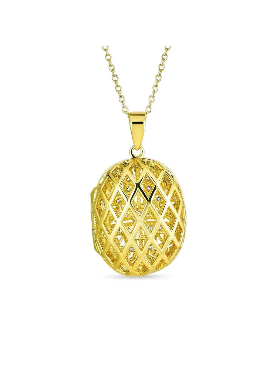 Кулон-медальон Oval Locket Necklace Bling Jewelry — изображение 3 из 5, оттенок золотистый