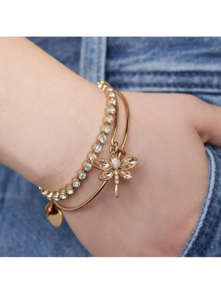 Браслет-манжета с кристальной стрекозой Crystal Dragonfly Bangle Alex and Ani — изображение 3 из 3, оттенок нет цвета