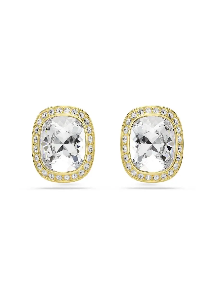 Серьги с белыми кристаллами, покрытые золотом Swarovski — изображение 1 из 5, оттенок белый