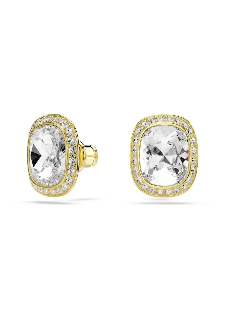 Серьги с белыми кристаллами, покрытые золотом Swarovski — изображение 2 из 5, оттенок белый