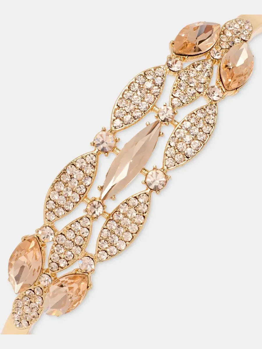 Браслет-манжета с тремя рядами кристаллов Crystal Triple-Row Bangle Givenchy — изображение 3 из 3, оттенок темный розовый