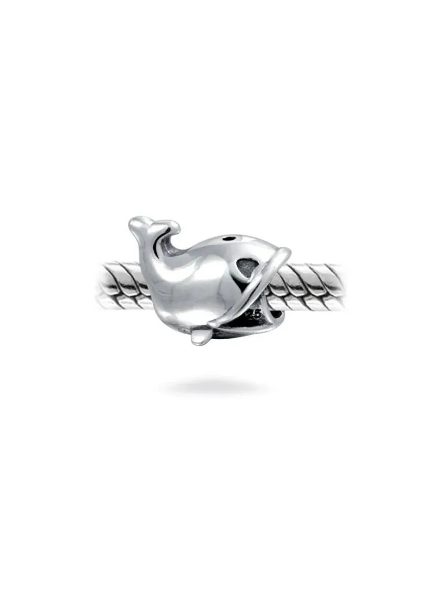 Шарм-подвеска для браслета с китом, стерлинговое серебро 925 Bling Jewelry — изображение 2 из 3, оттенок серебряный