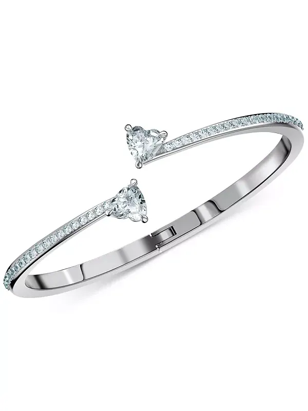 Серебряный браслет с кристаллами в форме сердца Swarovski — изображение 1 из 2, оттенок прозрачный