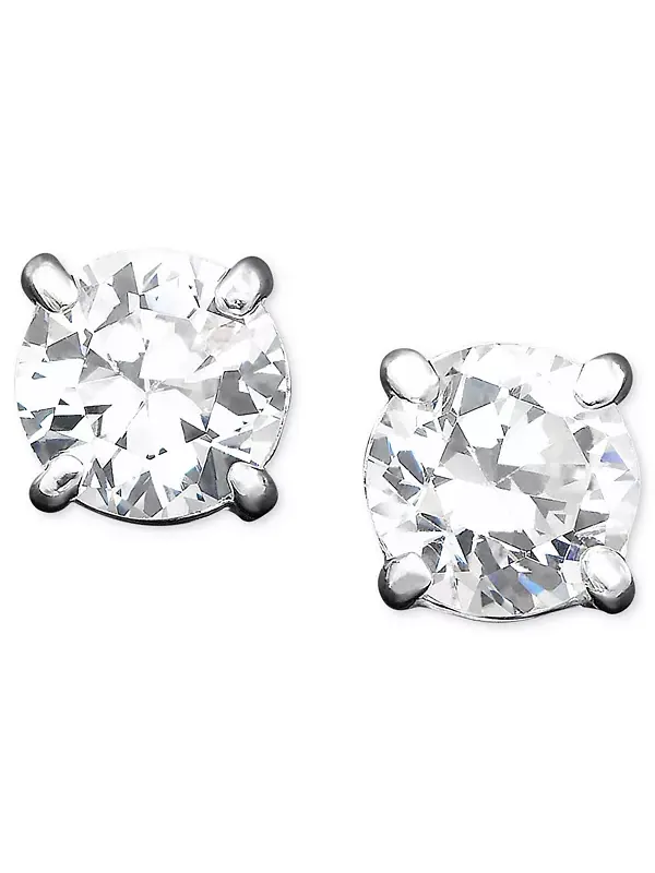 Серьги-Гвоздики с кубическим цирконием (4 мм) Lauren Ralph Lauren — изображение 1 из 2, оттенок прозрачный