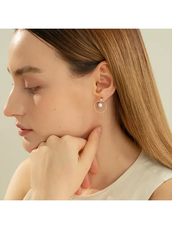 Серьги из стерлингового серебра с алым культивированным жемчугом Bearfruit Jewelry — изображение 2 из 3, оттенок серебряный