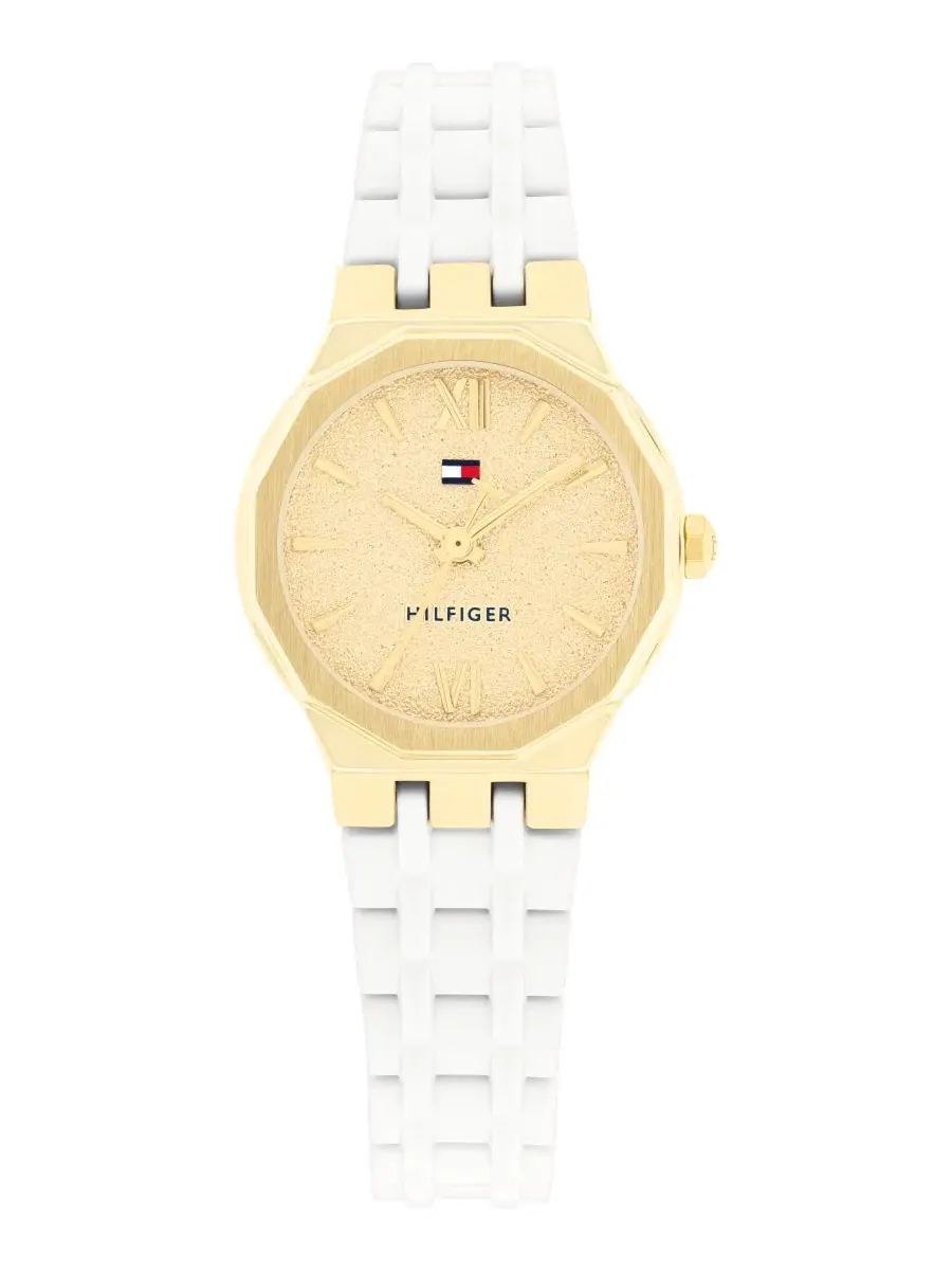 Женские кварцевые часы с белым силиконовым ремешком, 25 мм Tommy Hilfiger — изображение 1 из 5, оттенок белый