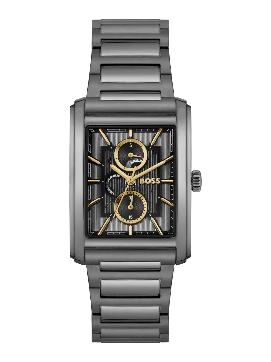 Мужские часы Principle Dress Multi Quartz Multi Ionic Plated Grey Steel Watch, 42,5 мм Hugo Boss — изображение 1 из 4