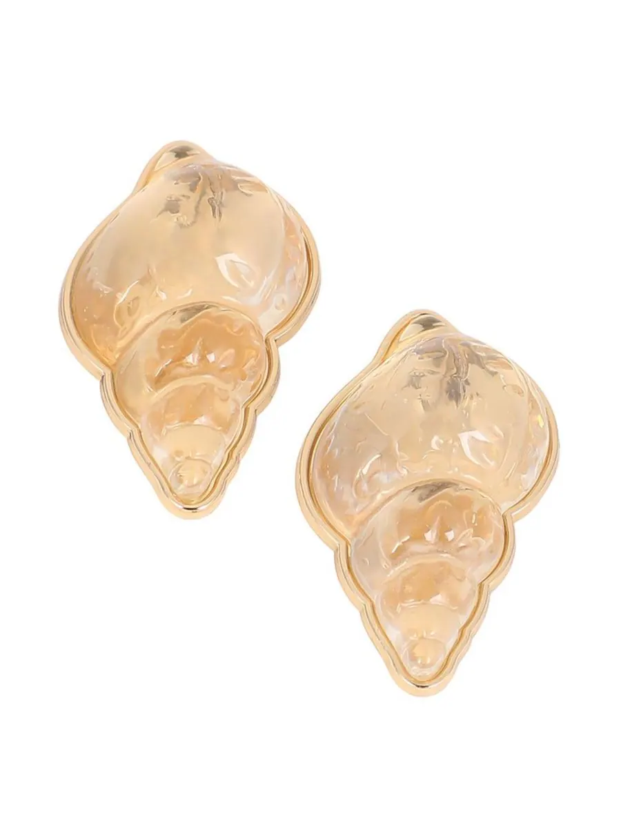 Женские серьги-подвески The Translucent-Conchiglia Statement Earrings - California Gold SOHI — изображение 1 из 6