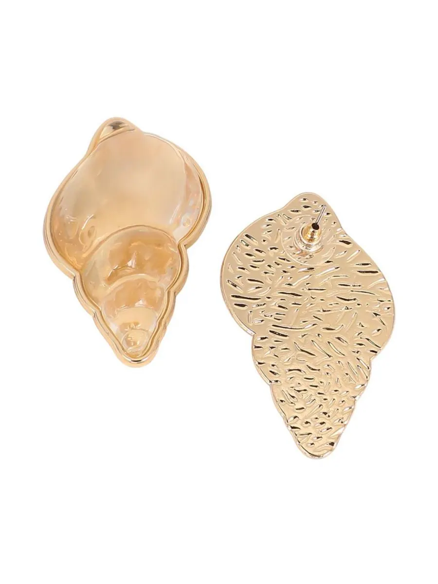 Женские серьги-подвески The Translucent-Conchiglia Statement Earrings - California Gold SOHI — изображение 5 из 6
