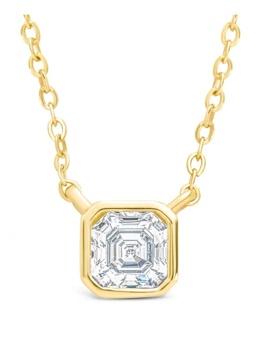 Набор ожерелья с подвесками Asscher безеля Sterling Forever — изображение 1 из 3, оттенок золото