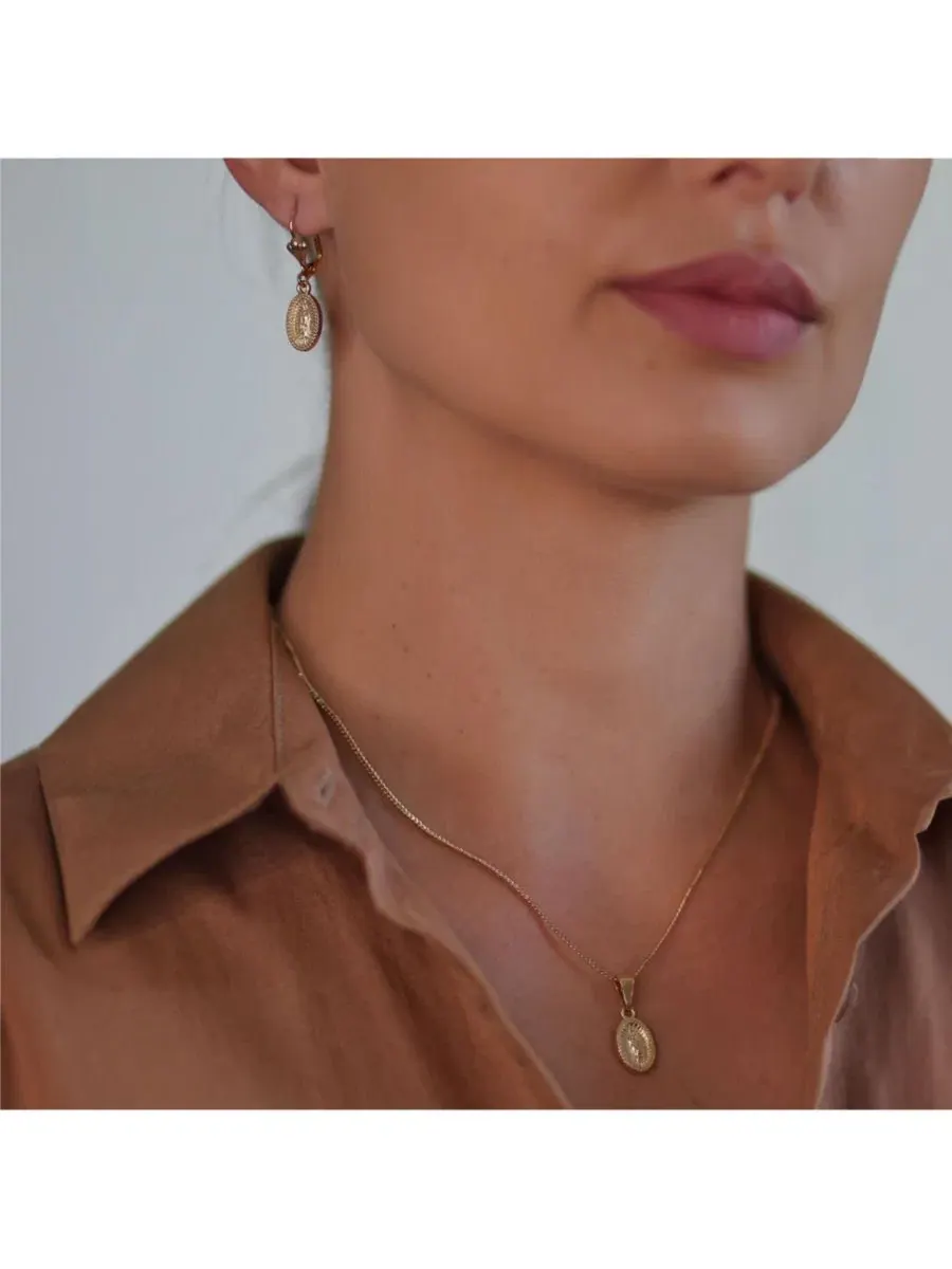 Комплект ювелирных украшений с подвеской и серьгами, модель Lady de Guadalupe Bling Jewelry — изображение 5 из 5