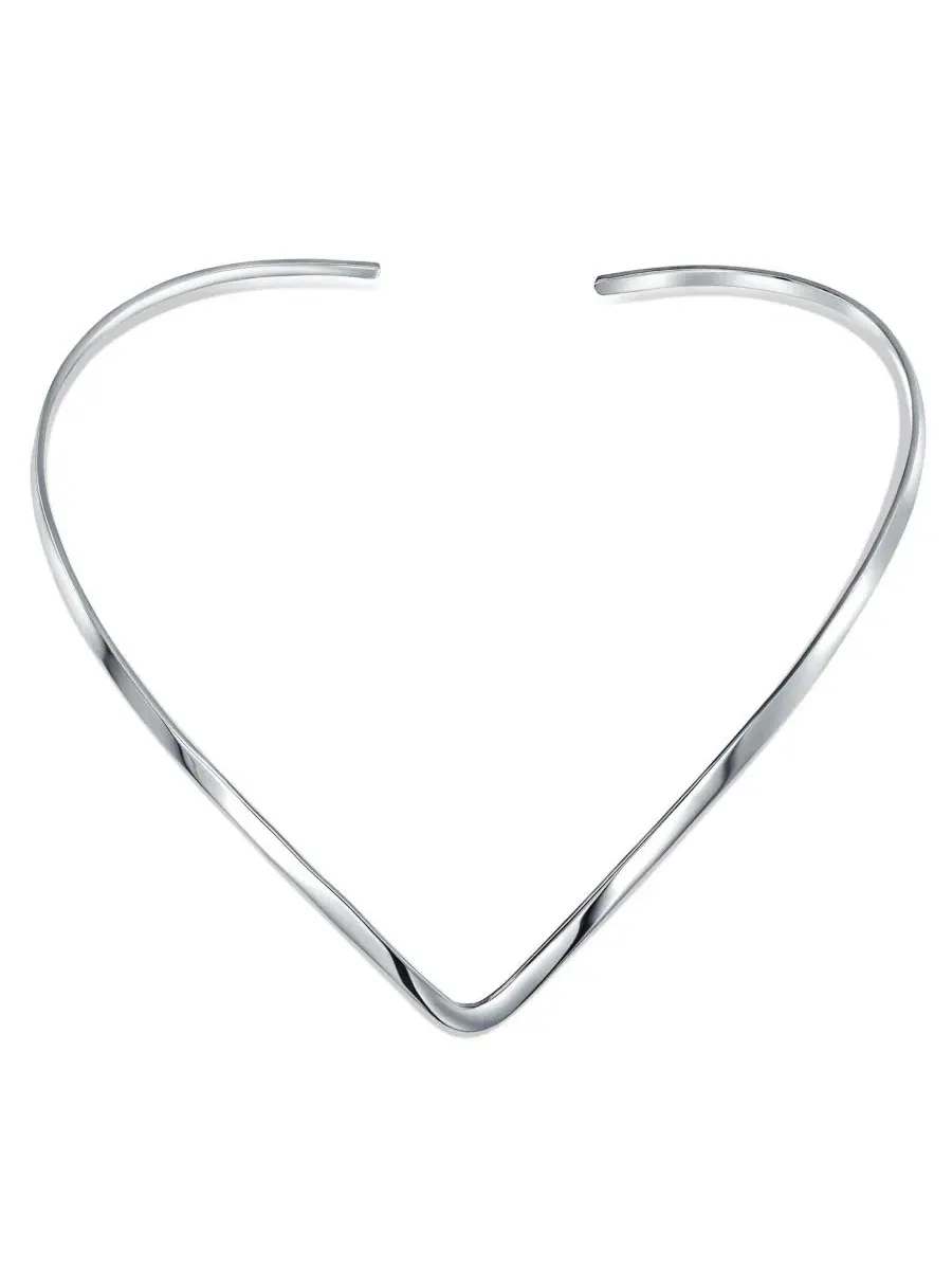 Простое колье-чокер Simple Charm Slider V Shape Choker Collar Statement Necklace из серебра 925 — изображение 1 из 3