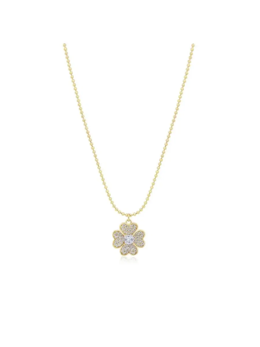 Кулон с клевером CZ Lucky Clover — изображение 1 из 3, оттенок золотистый
