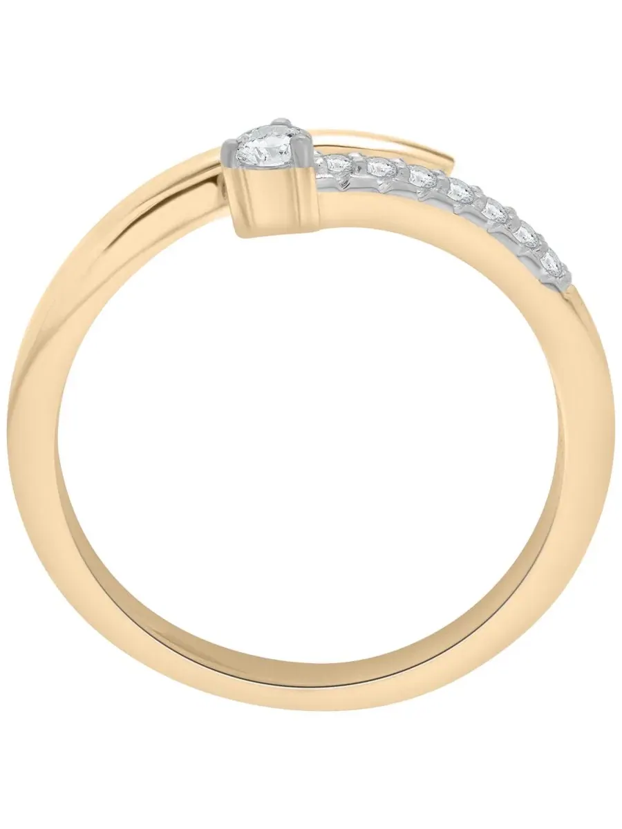 Кольцо открытое с бриллиантом 1/6 ct. t.w. Wrapped — изображение 2 из 6, оттенок желтый золотистый