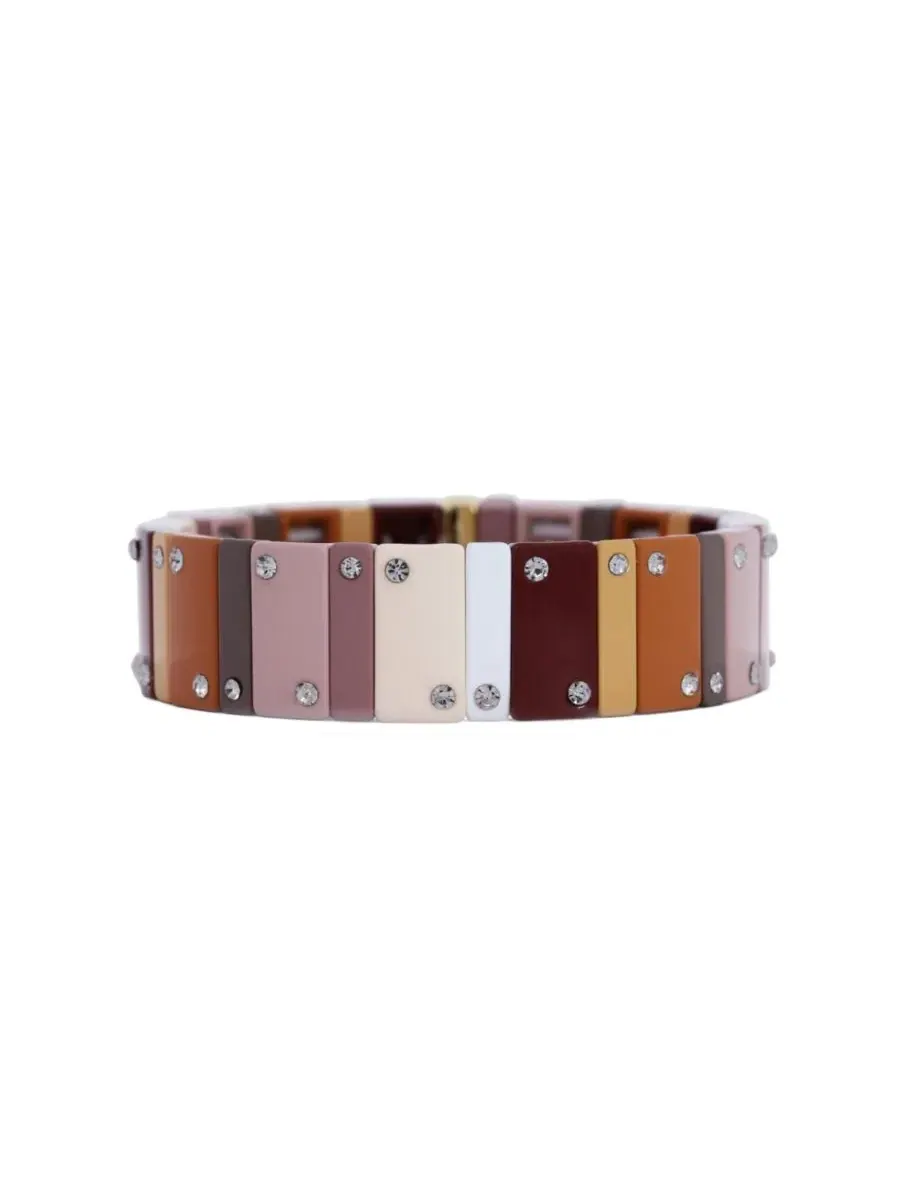 Браслет-эластичный Mocha Domino Stretch Bracelet The Lovery — изображение 1 из 3, оттенок коричневый