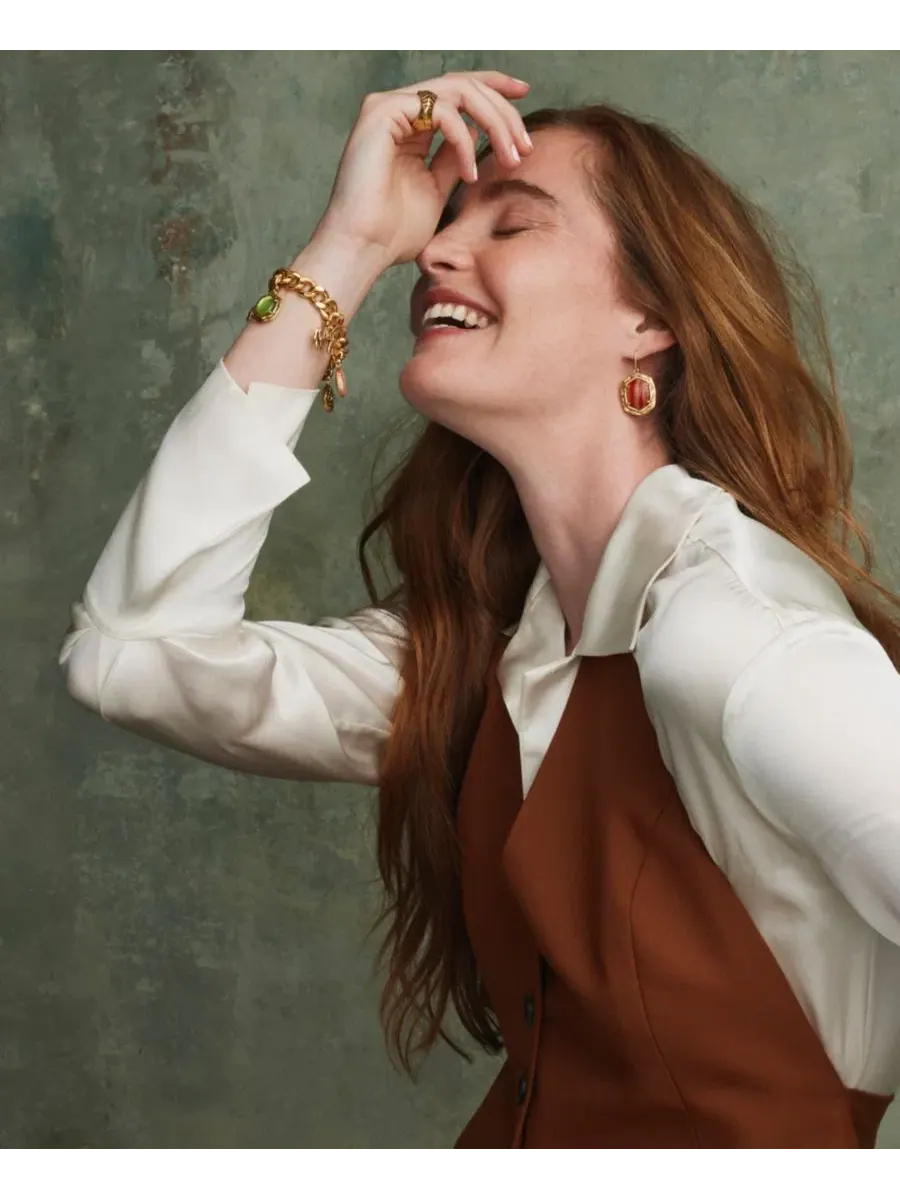 Серьги-подвески Daphne с тигровым глазом Kendra Scott — изображение 6 из 7, оттенок золотистый