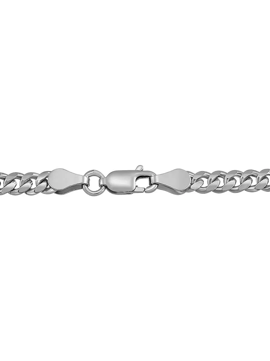 Кулон-цепь Solid Cuban Chain Necklace Italian Silver — изображение 2 из 3, оттенок серебристый