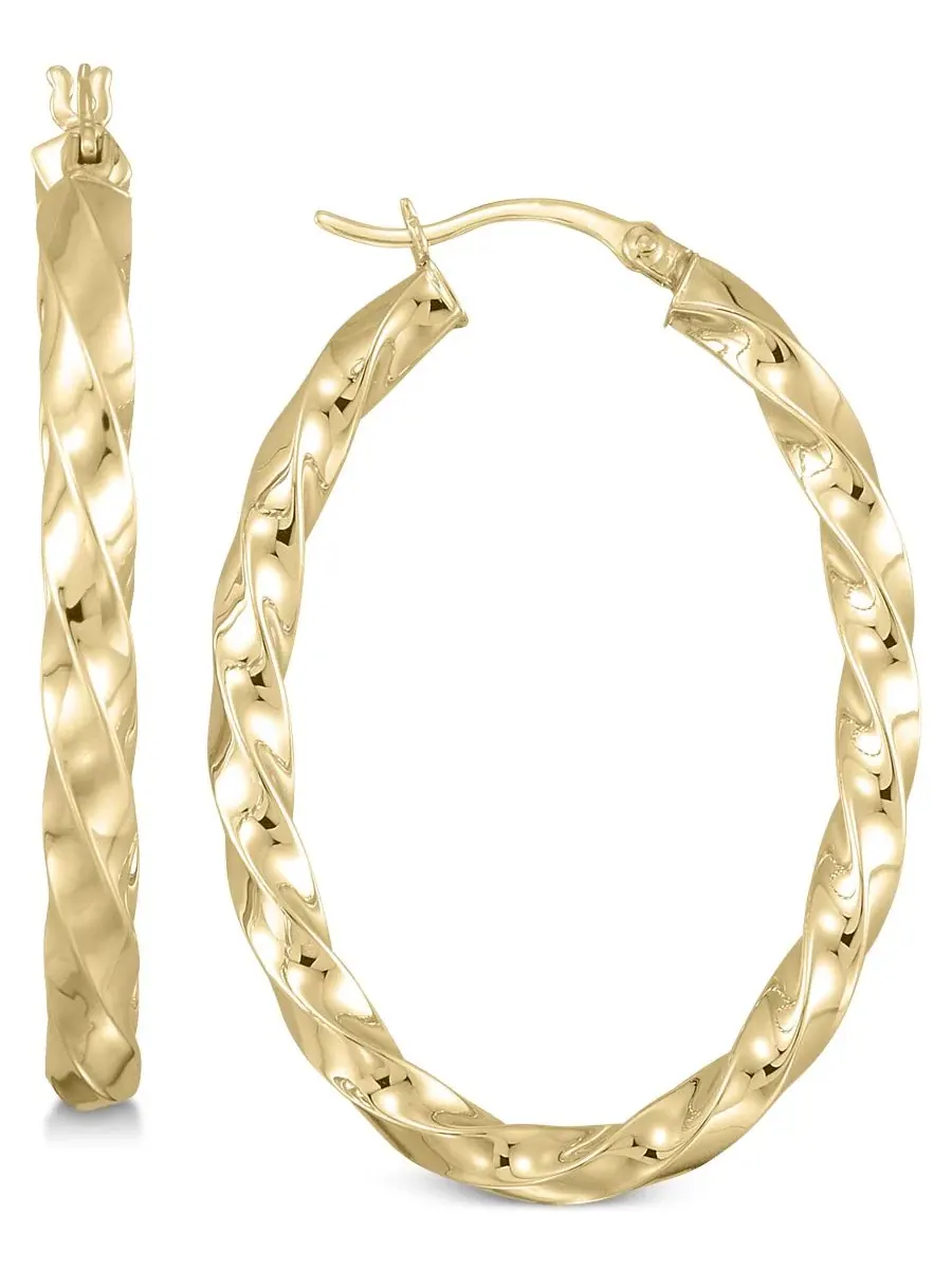 Серьги-кольца Twist Hoop Earrings Simone I. Smith — изображение 1 из 5, оттенок золотистый серебристый