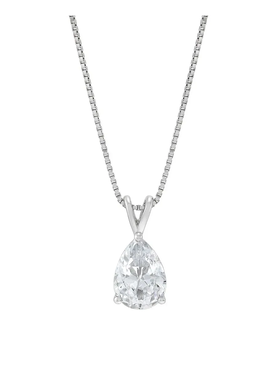 Колье с подвеской из лабораторно выращенного бриллианта IGI, 1/2 ct. t.w. — изображение 1 из 4, оттенок белый золотистый