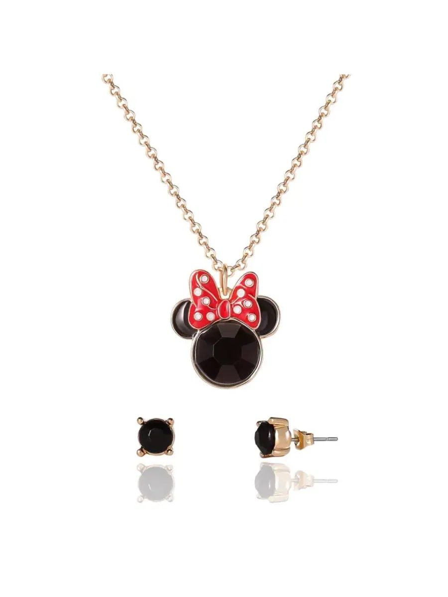 Набор украшений Minnie Mouse Necklace and Earring Set Disney — изображение 1 из 6, оттенок красный/черный