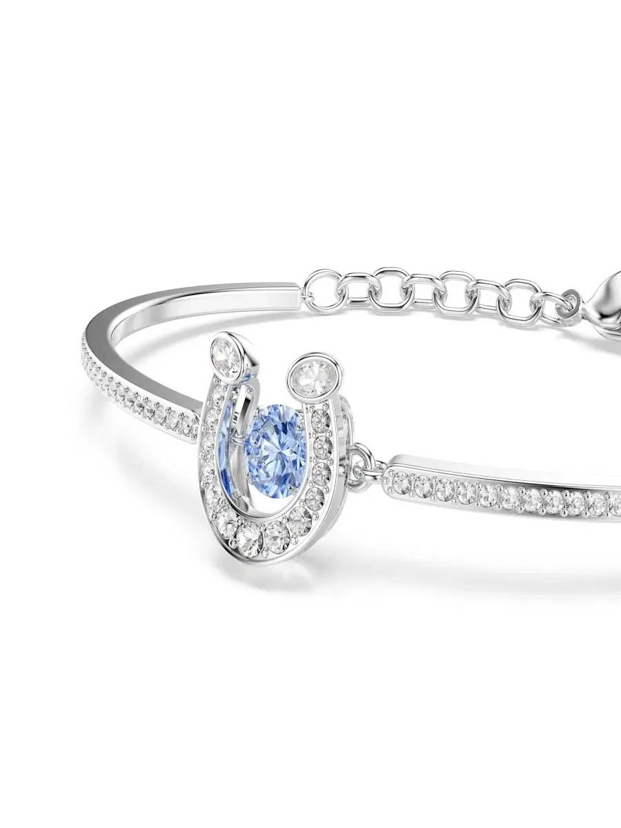 Браслет-подкова с кристаллами Swarovski, Symbolica, Rhodium-Plated — изображение 2 из 5, оттенок темно-синий