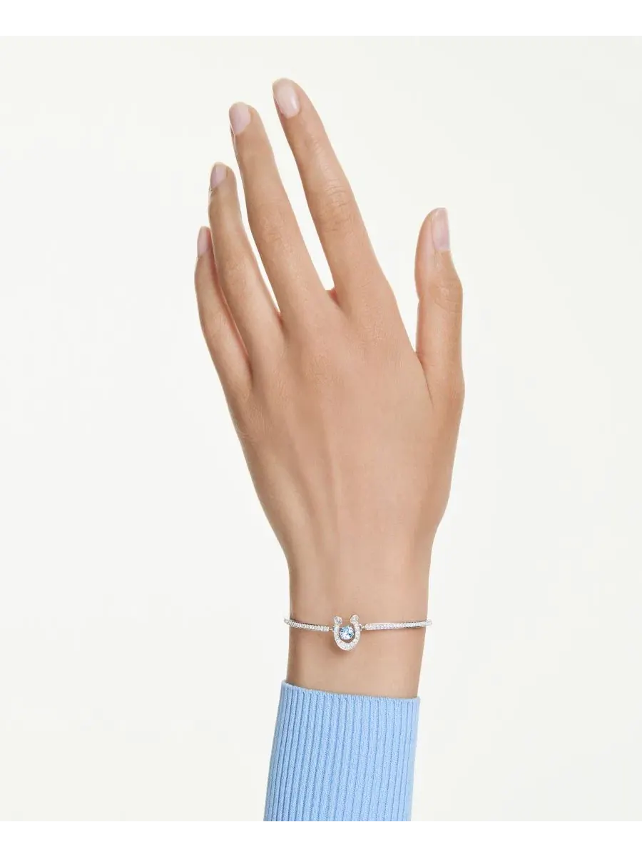 Браслет-подкова с кристаллами Swarovski, Symbolica, Rhodium-Plated — изображение 5 из 5, оттенок темно-синий