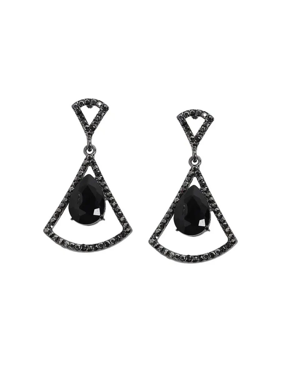 Серьги-подвески Stone Bow Drop SOHI — изображение 1 из 5, оттенок черный