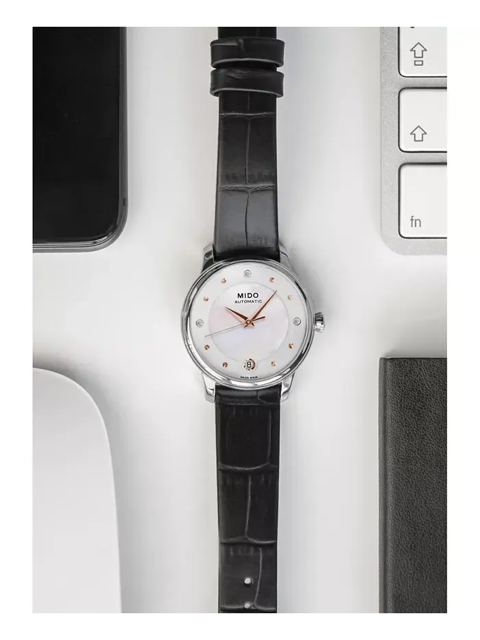 Женские автоматические часы Swiss Automatic Baroncelli II с бриллиантами — изображение 7 из 11, оттенок черный