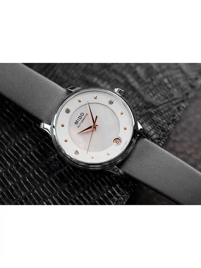 Женские автоматические часы Swiss Automatic Baroncelli II с бриллиантами — изображение 9 из 11, оттенок черный