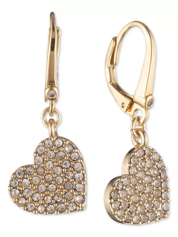 Серьги-Подвески с кристаллами в форме сердца Dkny