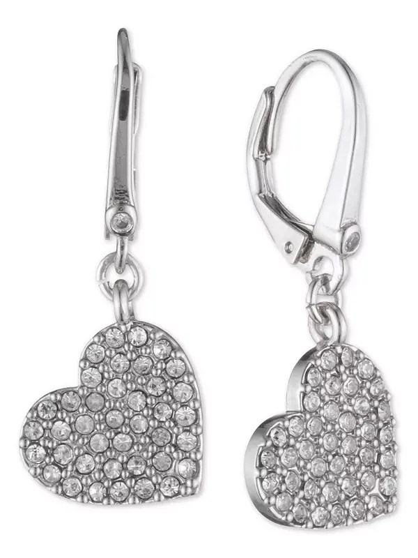 Серьги-Подвески с кристаллами в форме сердца Dkny