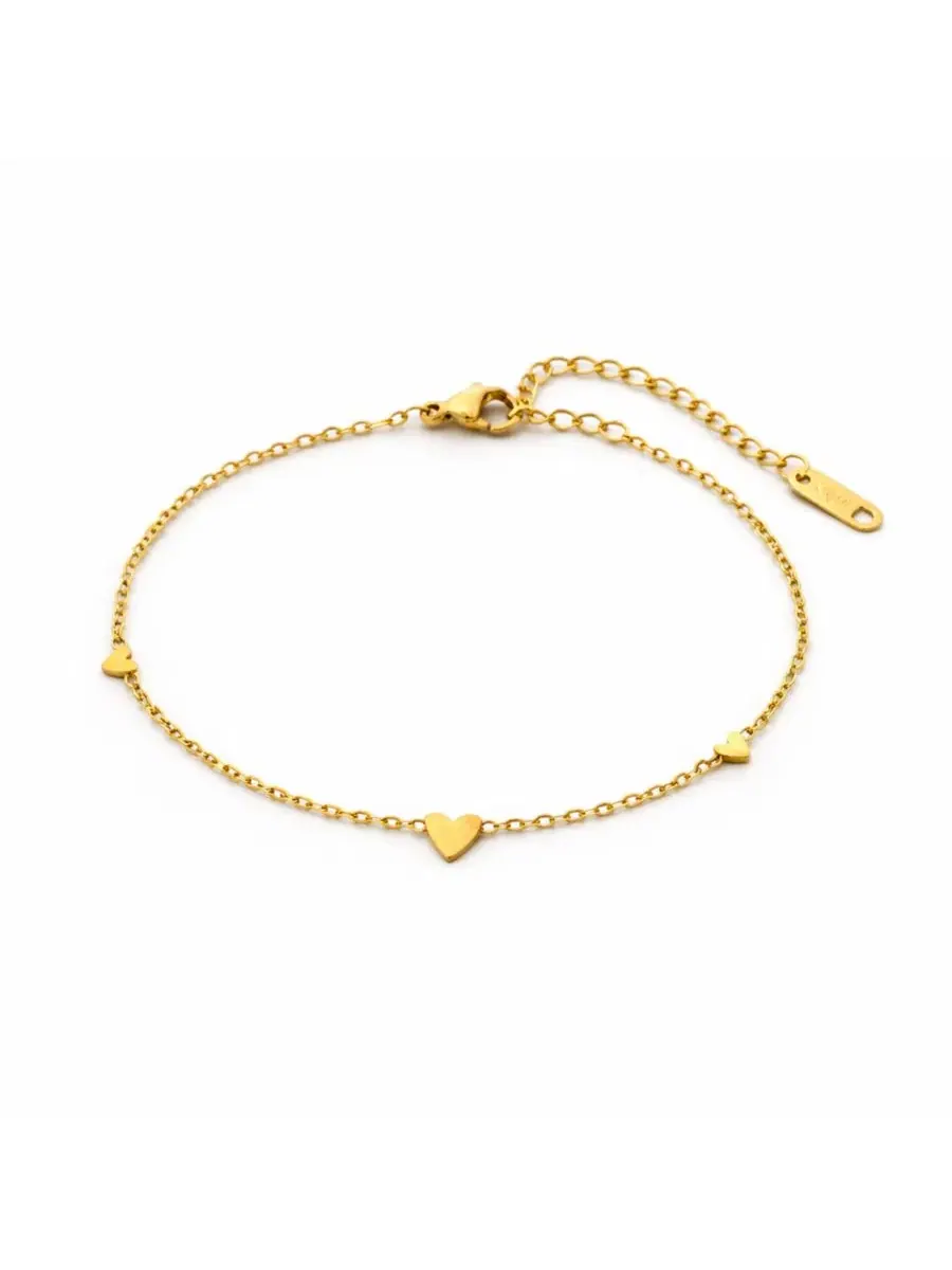 Изящный браслет Dainty Heart Station из нержавеющей стали Rebl Jewelry
