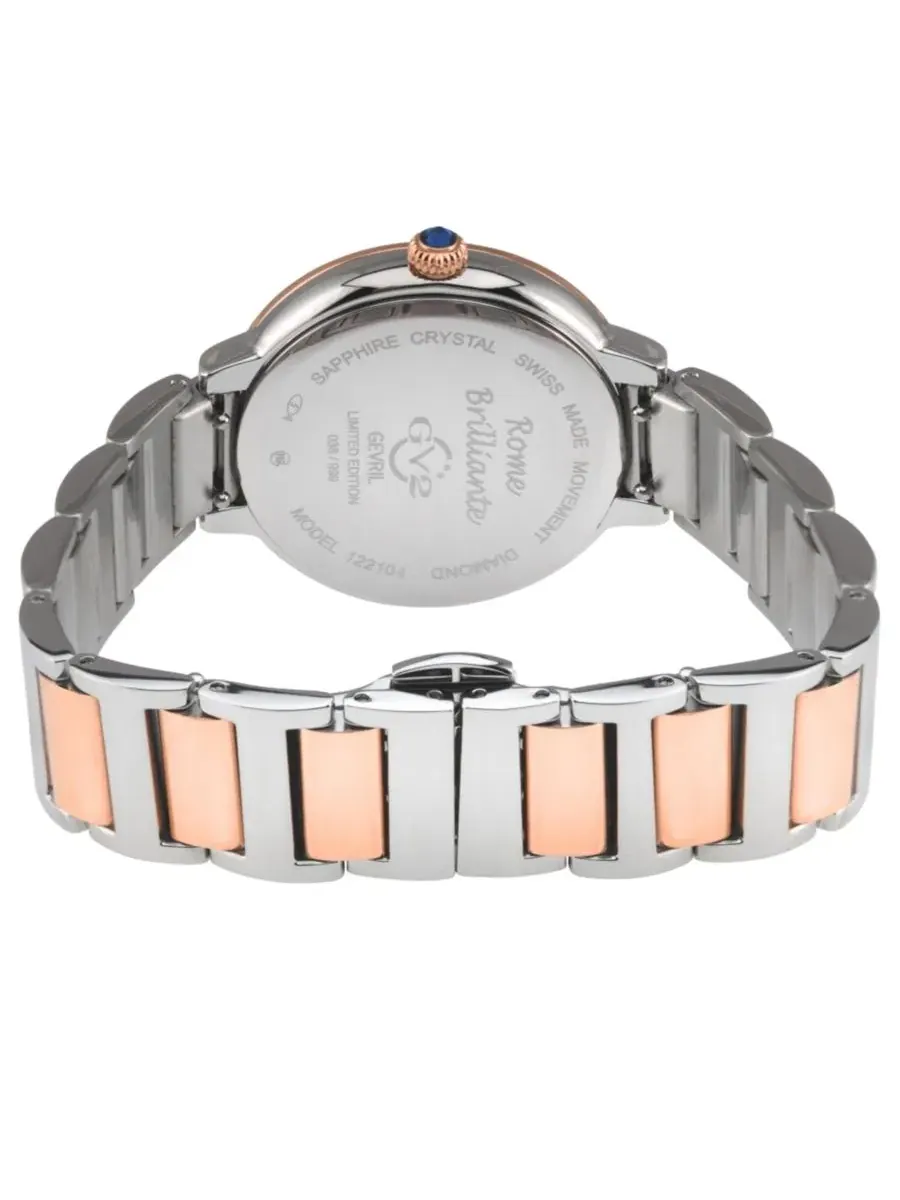 Женские часы Rome Brillante Swiss Quartz, двухцветный SS/IPRG, браслет из нержавеющей стали, с — изображение 2 из 3