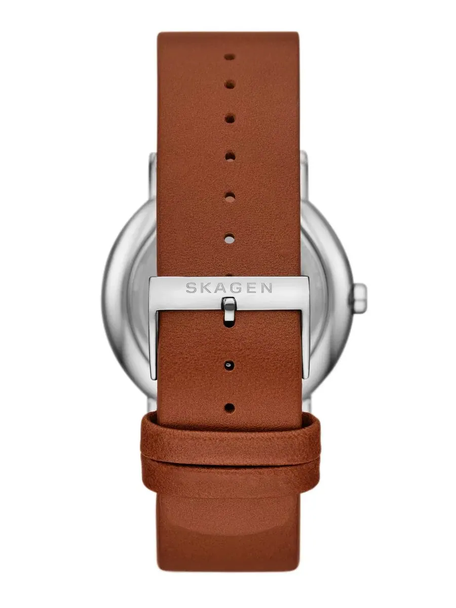 Мужские часы Signatur Quartz Multifunction Brown Leather Skagen — изображение 3 из 3, оттенок коричневый