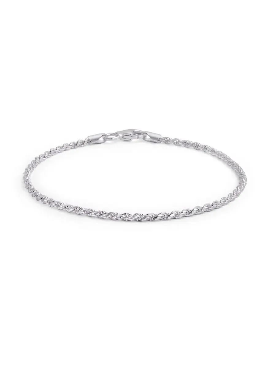 Браслет-цепь из стерлингового серебра с алмазной огранкой, модель Timeless Bling Jewelry — изображение 1 из 4
