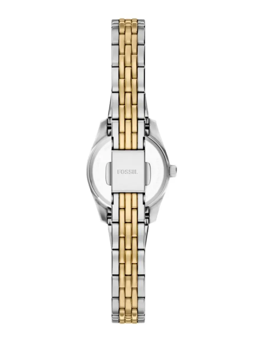 Женские часы Scarlette Mini Three-Hand Two-Tone Stainless Steel Watch, 20мм Fossil — изображение 3 из 6, оттенок мульти