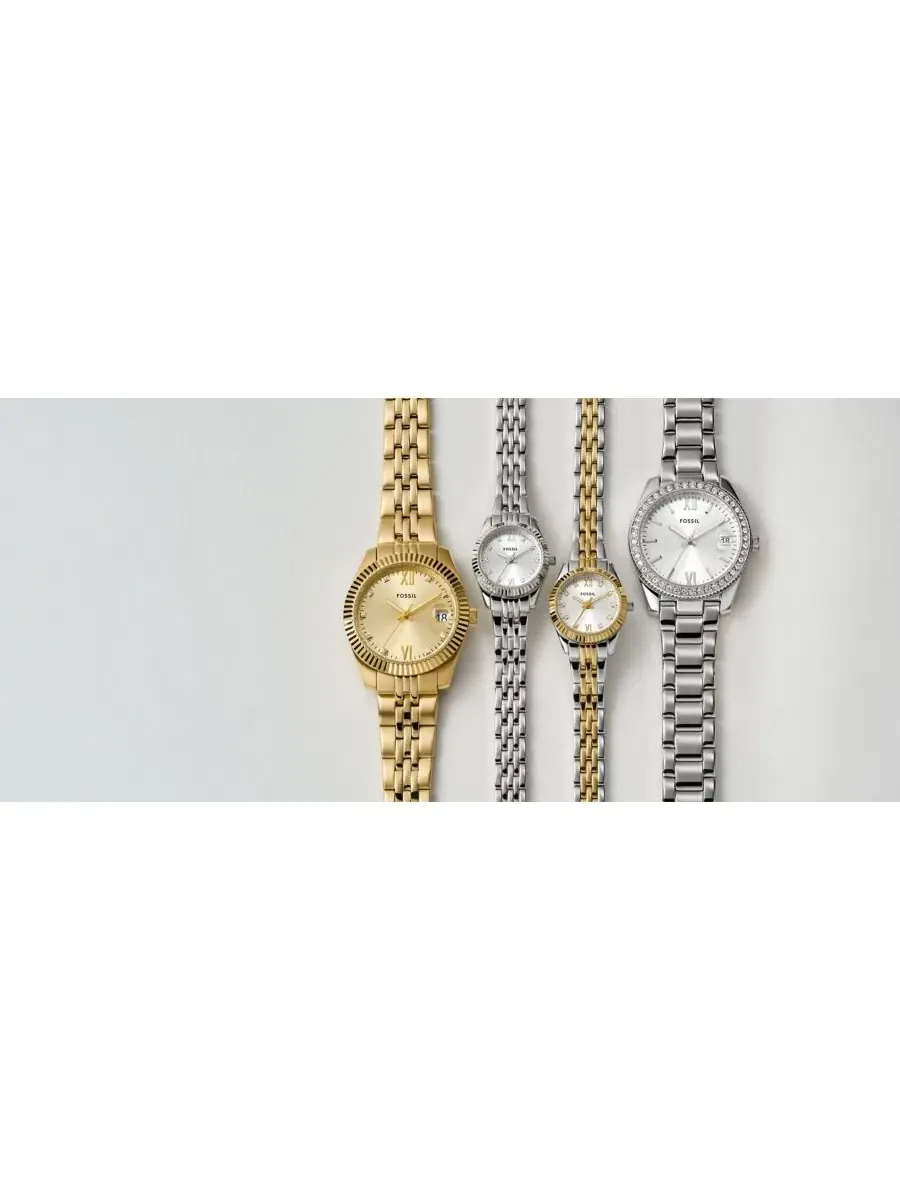 Женские часы Scarlette Mini Three-Hand Two-Tone Stainless Steel Watch, 20мм Fossil — изображение 6 из 6, оттенок мульти
