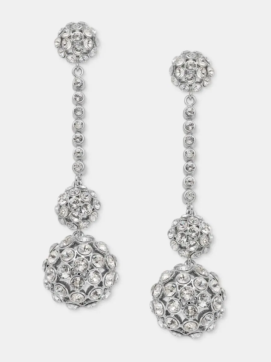 Серьги-подвески с кластерами паве Givenchy — изображение 1 из 4, оттенок белый