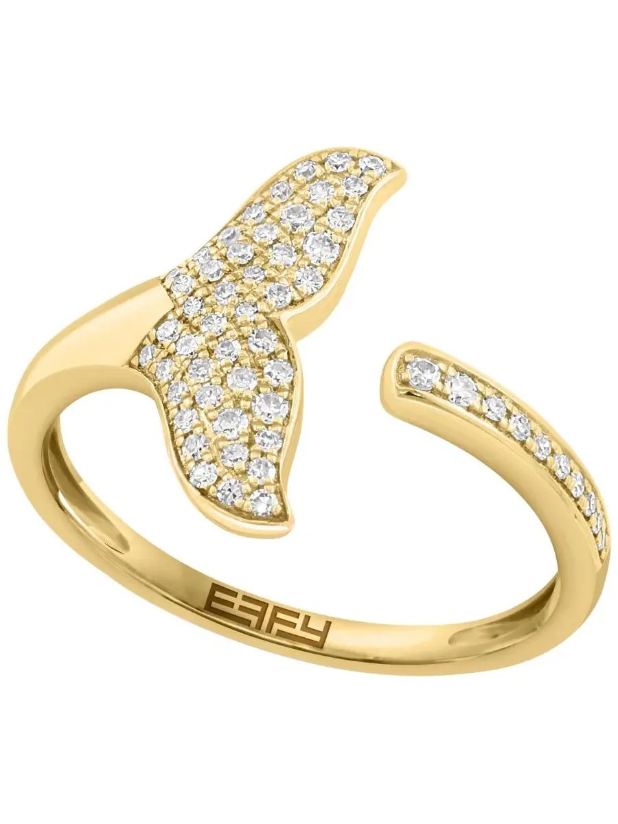 Кольцо с бриллиантами (1/5 ct. t.w.) в 14-каратном желтом золоте EFFY Collection — изображение 1 из 4