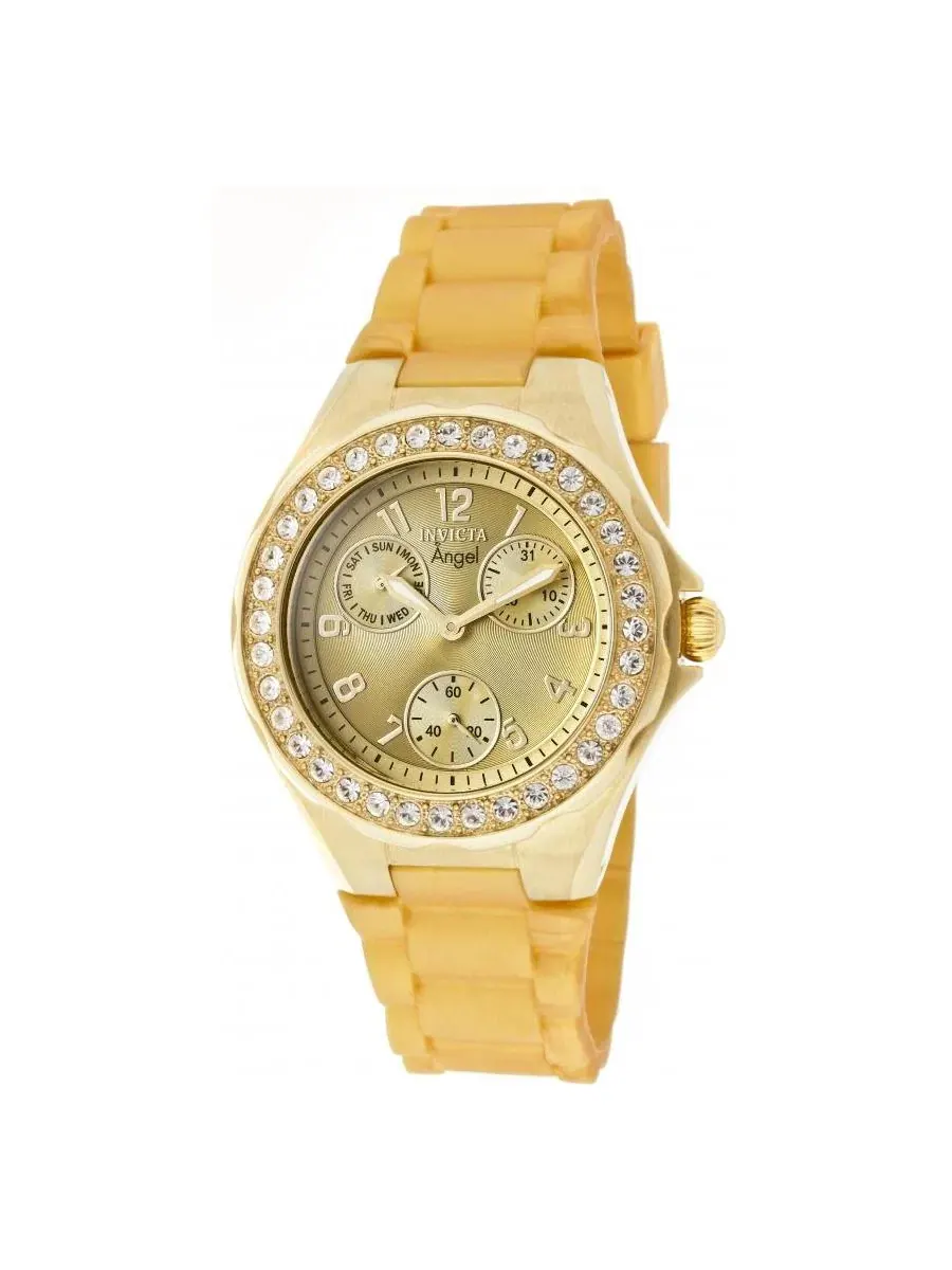 Женские кварцевые часы-хронограф Angel 1650 с циферблатом Invicta — изображение 1 из 3, оттенок золото