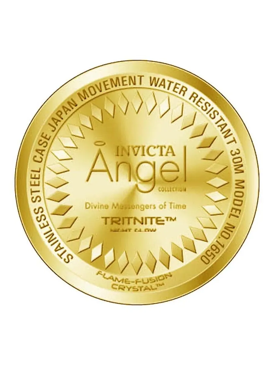 Женские кварцевые часы-хронограф Angel 1650 с циферблатом Invicta — изображение 2 из 3, оттенок золото