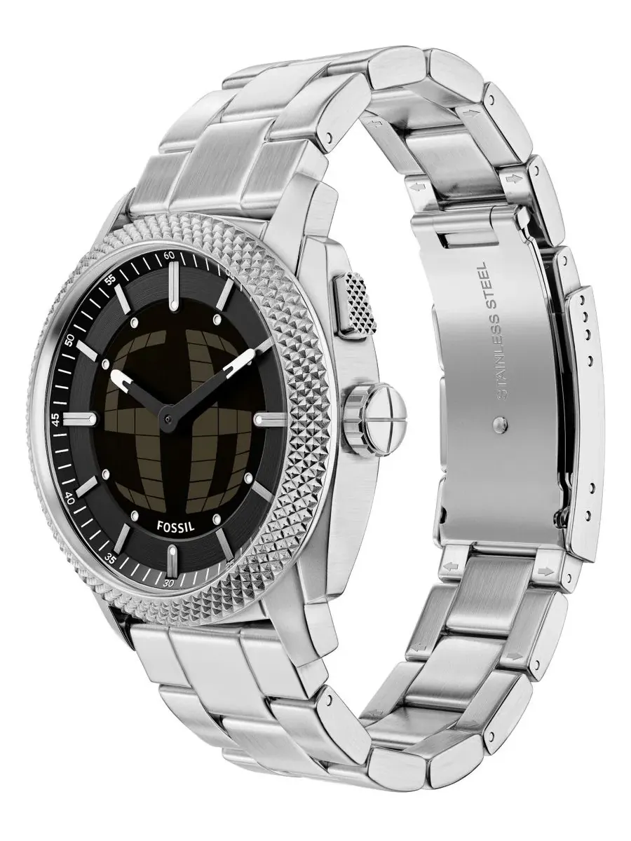 Мужские часы Machine Big Tic из нержавеющей стали, 41 мм Fossil — изображение 4 из 7, оттенок серебряный
