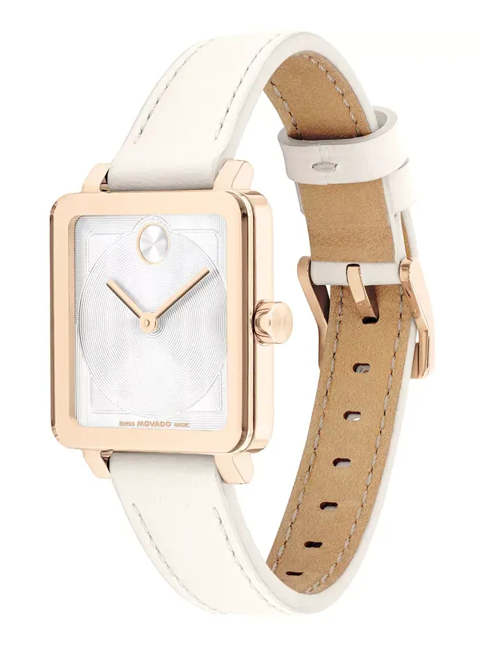 Женские часы Bold Evolution 2.0 Swiss Quartz с белым кожаным ремешком, 26 мм Movado — изображение 2 из 3