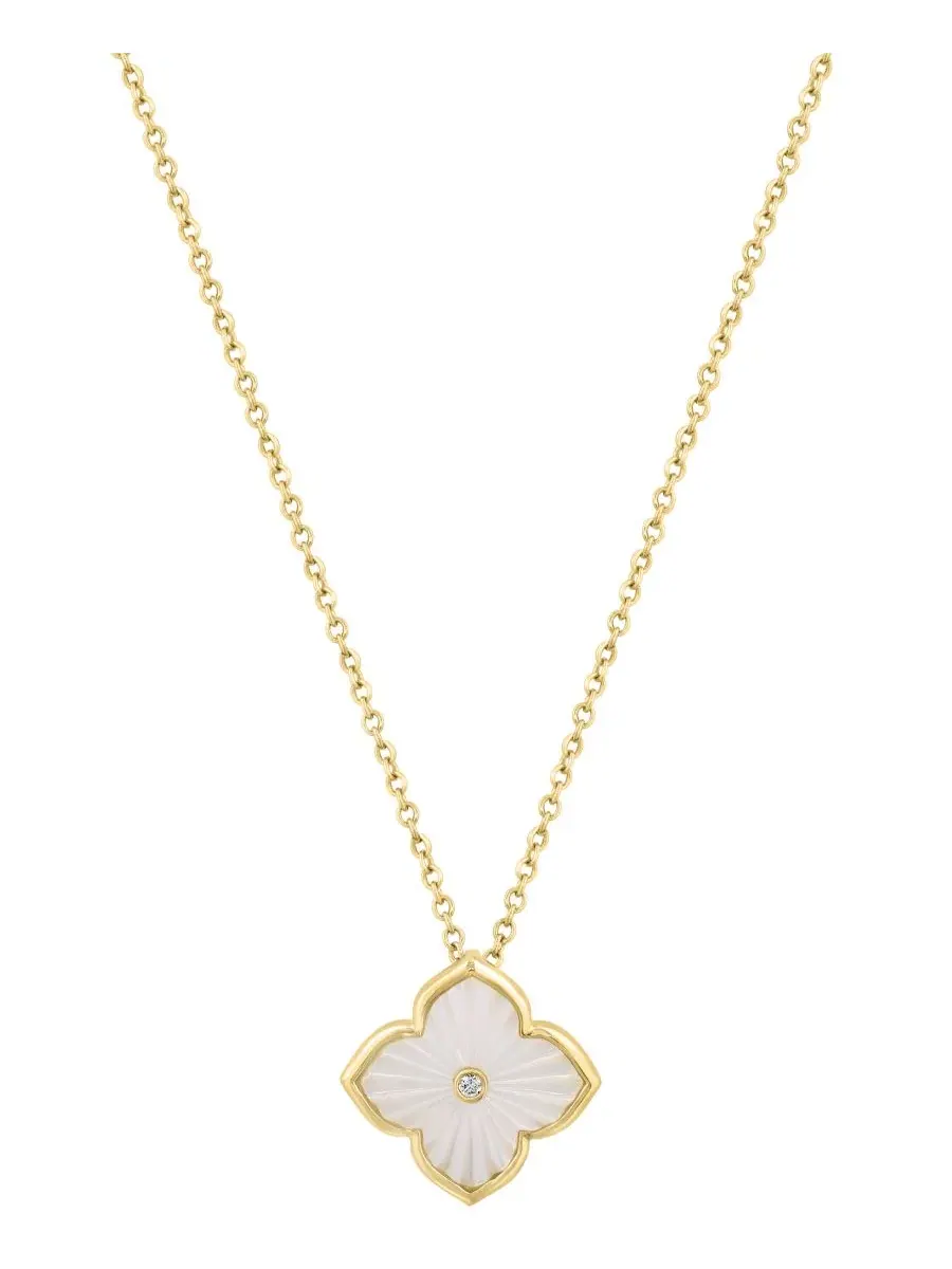 Кулон с перламутром Mother of Pearl и бриллиантами EFFY Collection — изображение 1 из 4, оттенок золотистый серебристый