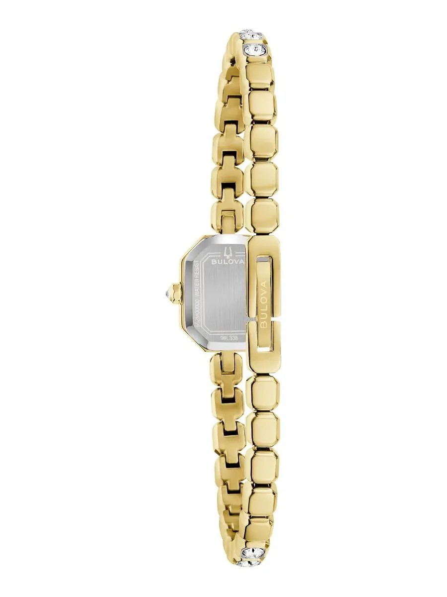Женские часы с браслетом из стали с кристаллами, 15 мм Bulova — изображение 4 из 6, оттенок золото