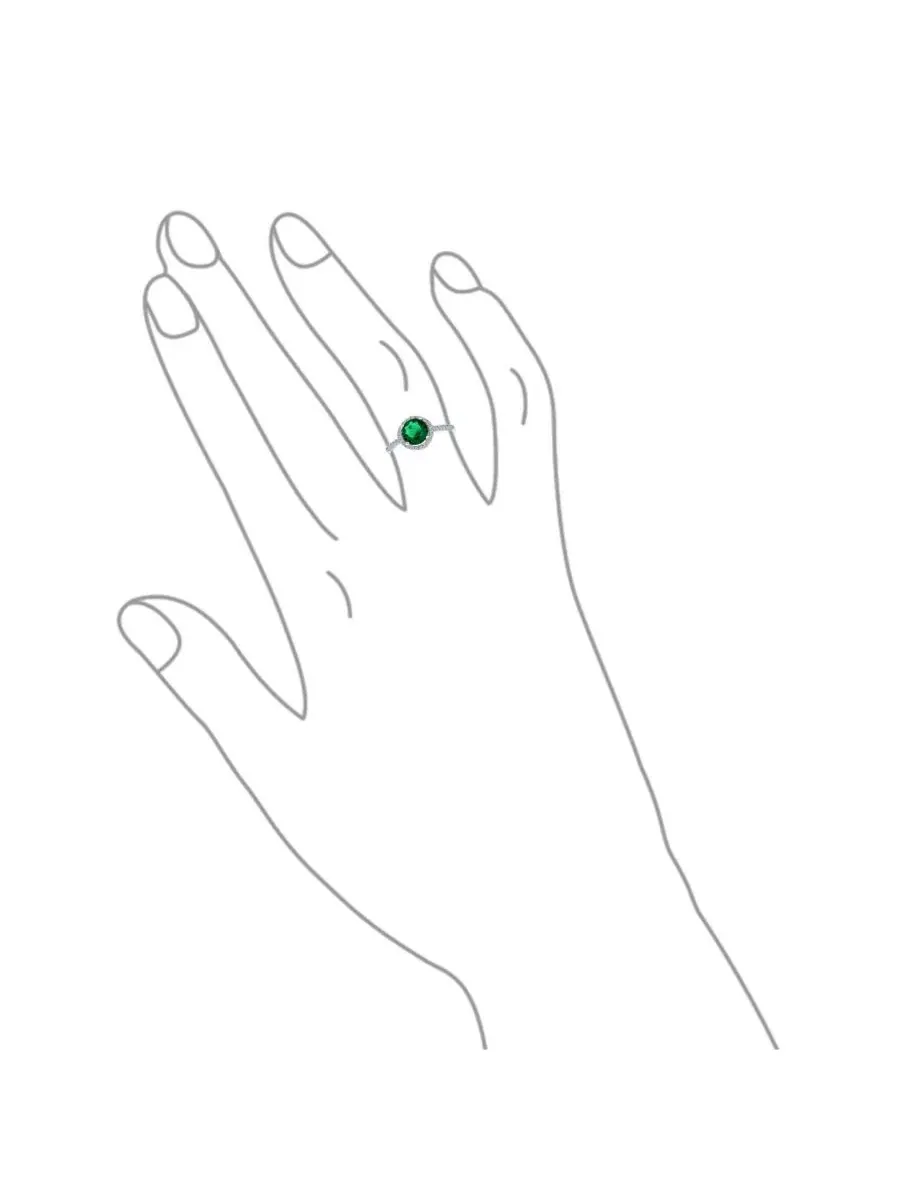 Кольцо с фианитом 3 карата, солитер, половинчатый паве, серебро 925 пробы Bling Jewelry — изображение 3 из 4, оттенок зеленый