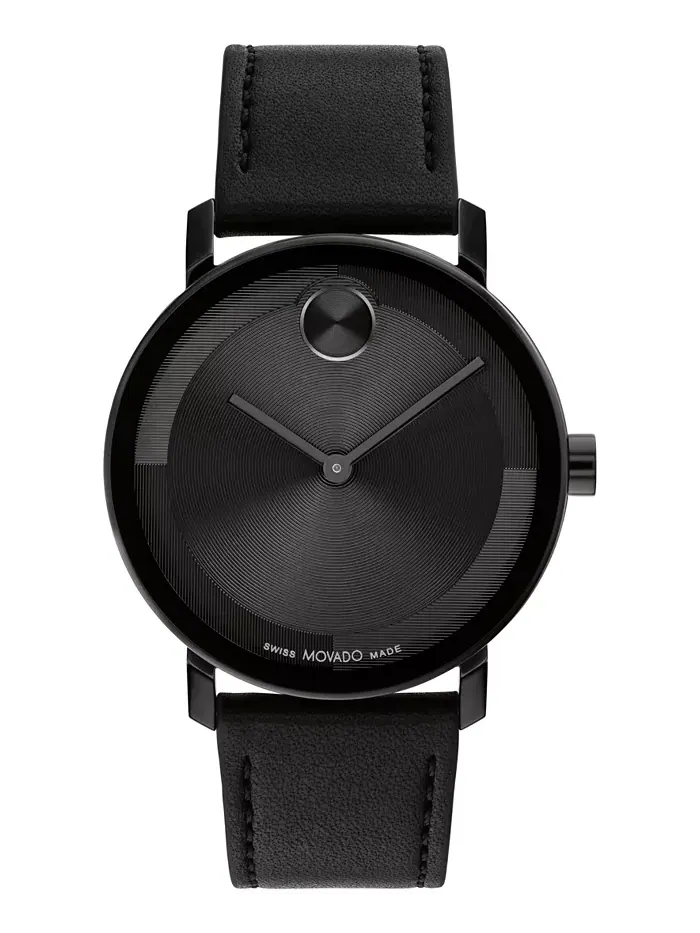 Мужские часы Bold Evolution 2.0 Swiss Quartz с черным кожаным ремешком, 40 мм Movado — изображение 1 из 4