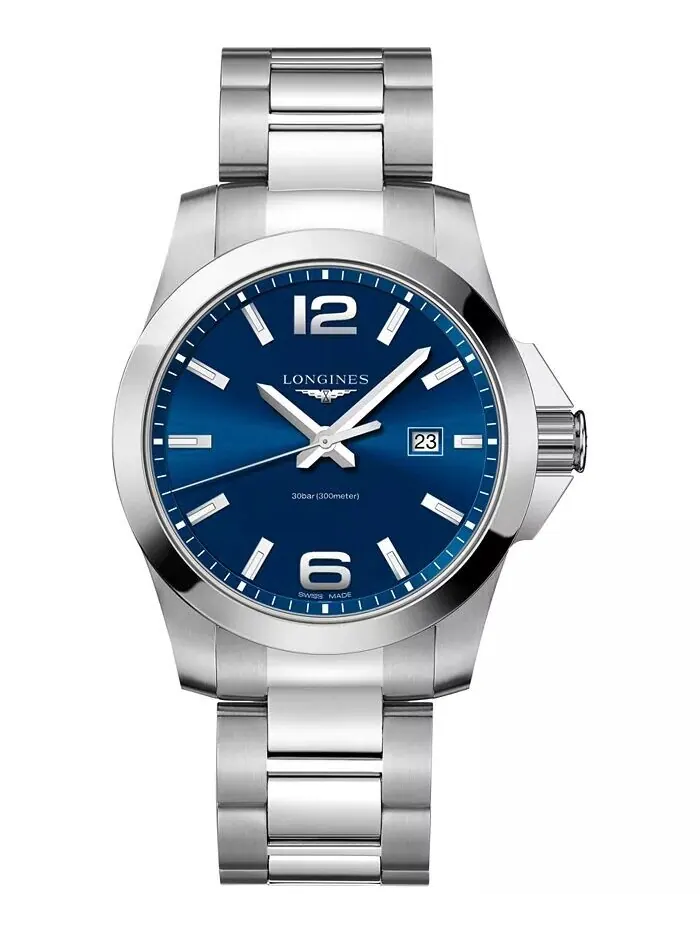 Мужские часы Conquest с браслетом из нержавеющей стали 43 мм L37604966 Longines — изображение 1 из 2, оттенок нет цвета