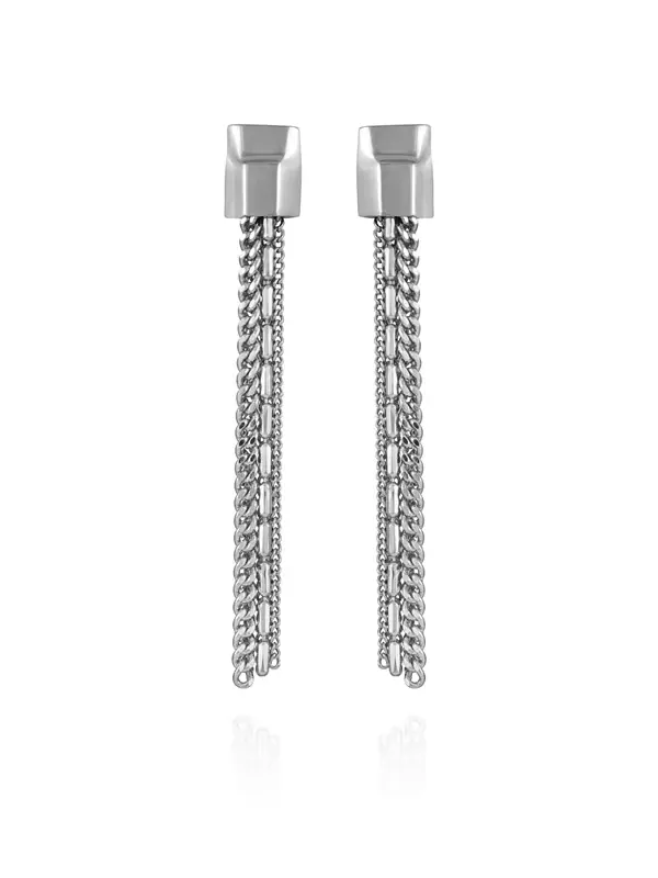 Серьги-Подвески с кисточками из цепочек серебристого тона Vince Camuto